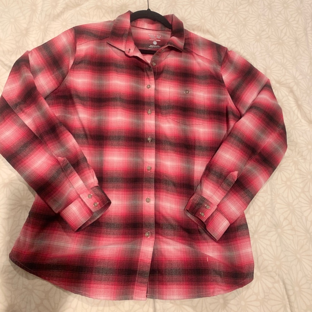 Mountain Hardware Red Plaid Button-women’s Size 14